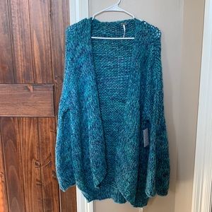 Free People Home Town Cardigan in Blue Size M NWT